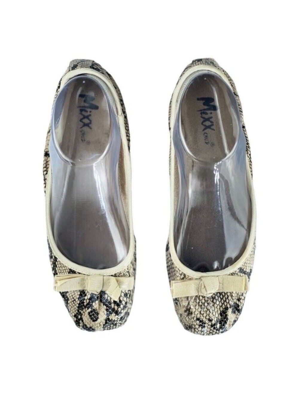 Mixx Shuz Casey-06 Snake Print Ballet Flats Size 8 Womens Slip-On Shoes - Picture 2 of 14